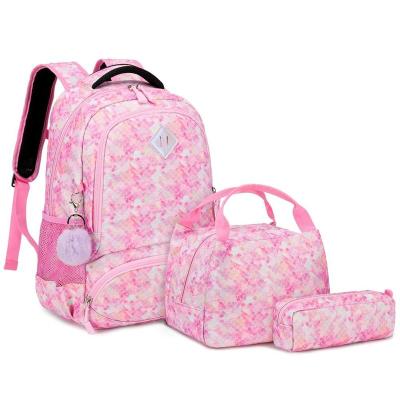 China Waterproof 2020 New Scales Glow Fashion Student Pink Printing Waterproof School For Girl Wholesale Backpack for sale