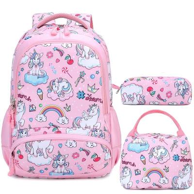 China Kids Schoolbag Waterproof Lightweight Polyester Material Bacpack Waterproof For Girls Unicorn Backpacks for sale