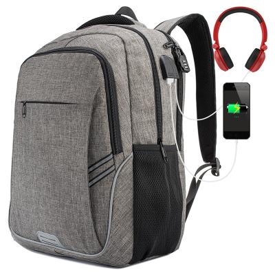 China Gray Magic School Backpack Travel Anti-theft Laptop Backpack With USB Charging Port for sale