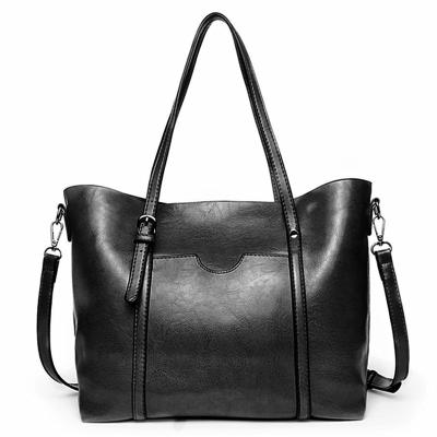 China Latest Style High Quality PU Leather Ladies Tote Bag Fashion Hand Bag Purse With Straps for sale