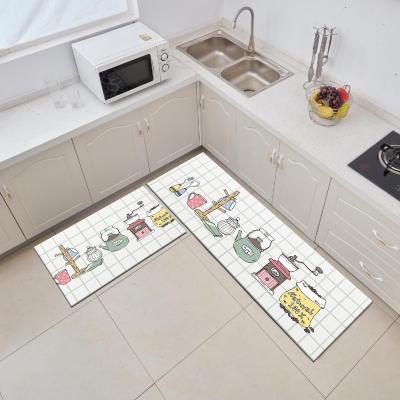 China Custom 3d washable kitchen rug non slip printing ground rug washable kitchen rug runner for sale