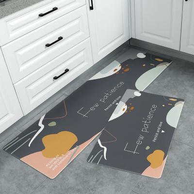 China Washable Kitchen Mat Soft Pvc Waterproof Comfortable Floor Custom Logo Printed Anti-fatigue Kitchen Blanket High Density Mat for sale