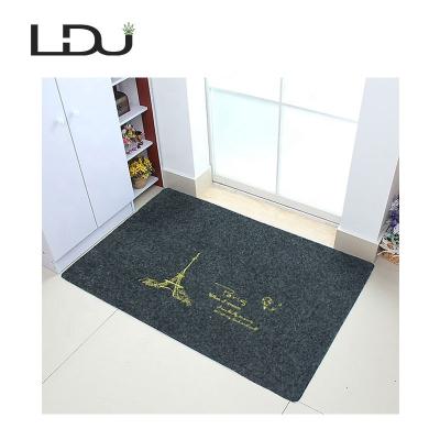 China Waterproof Embroidery Lucky Leaves Pattern Entrance Door Mat Can Luminous In The Night for sale