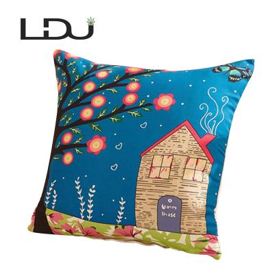 China New Memory Design Sofa Cushion Decorative Cartoon Square Landscape Body Pillows for sale