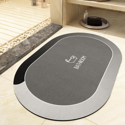 China Mats Diatom Mud Floor Mat Bathroom Water Sustainable Absorbent Rubber Door Cover Anti Slip Mat for sale