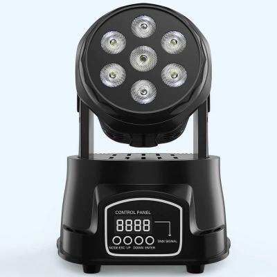 China luz móvil de la etapa de la cabeza LED de Dmx del lavado de 7x8W RGBW para las iglesias en venta