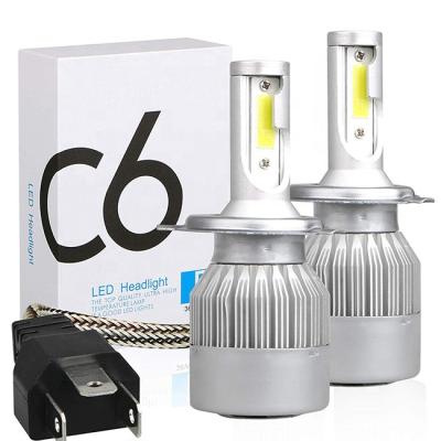 China Popular Factory Supply C6 Car LED Bulb Headlights Kit Auto Lamp Automotive Lighting Aluminum Car Light 6500K 36W 3800LM H/L 2 Beams H4 for sale