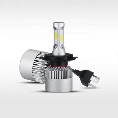 China Factory Supply S2 Aluminum Car LED Headlight Bulb All In One Kit White Color Auto Light Kit Vehicle 8000lm COB/CSP Chips Hi Lo Beam H4 Lamp for sale