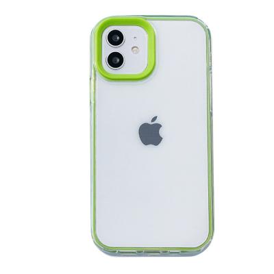 China 2 in 1 Transparent Bumper Phone Case For iPhone 14 14 pro max plus 13 pro 12 Soft Silicone Shockproof Back Cover for sale