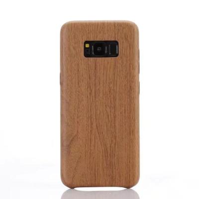 China for samsung galaxy s8 Retro Wood Grain pattern soft TPU PU back phone case for sale