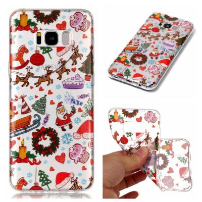 China IMD Custom Print Nature Clear TPU Christmas Designs Phone Case For Samsung Galaxy S8 for sale