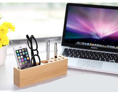 China Carbonized bamboo phone stand  with a Pen holder for iphoneX 6splus for samsung S6 EDGE for sale