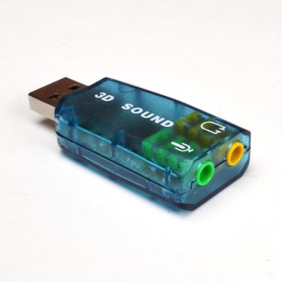 China Blue Male USB 5.1 External independent sound card with CM108 chip support DirectSound 3D effect for sale