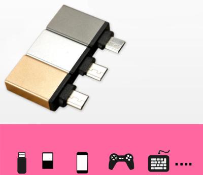 China Micro USB to USB female gold aluminum alloy adapter support  OTG functions for sale