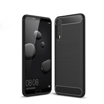 China Shockproof Armor Carbon Fiber Hybrid Brush Mobile Cover Phone Case for Huawei P20 plus for sale