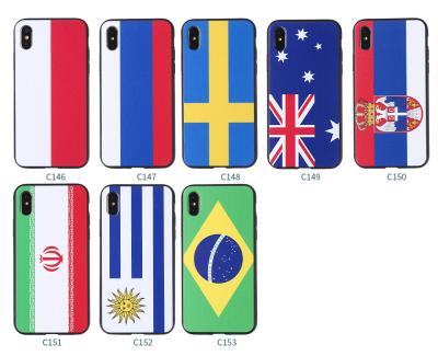 China 2018 World Cup TPU PC Soft Custom Printed Country Flag Phone Case For iPhone 8 Plus for sale