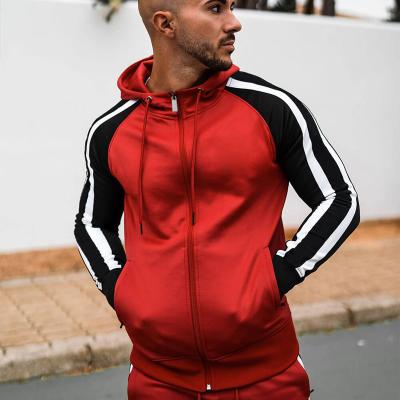 China Custom Made Jogging Suits Breathable Two Piece Set Sweatsuit Tracksuits For Men Jogging Zipper Tracksuit for sale