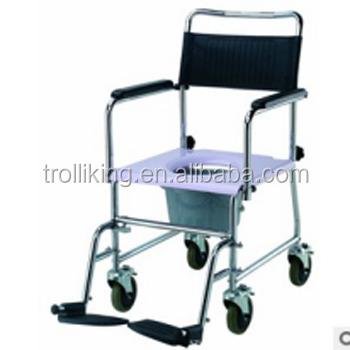 China Hot sale commode chair with toilet seat, four wheel wheelchair, factory directly sale TK-CM012 for sale