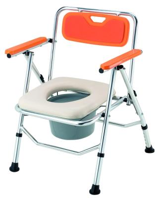 China Old Handicapped PU Tire Lightweight Wooden Commode Chair for sale