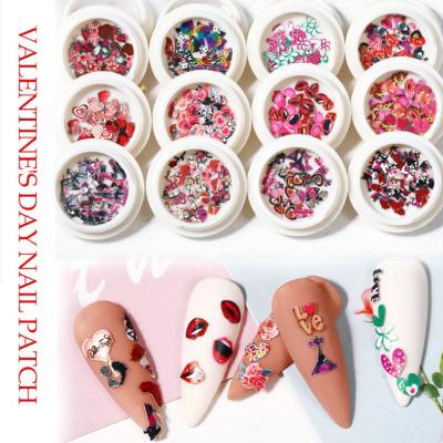 China 2021 new beauty 2021 nail finger nail wood valentine wood paste hot style DIY slice nail accessories thin waterproof correction for sale