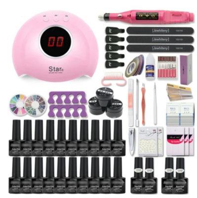 China Nail Art DIY Nail Kit LED UV Lamp Dryer Soak Off Manicure Tool Kit Electric Nails Drill Nail Salon Supplies & Tools for sale