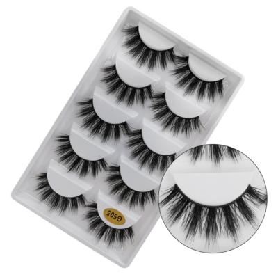 China Natural Imitation 3D Mink 5 Pairs Fake Eyelash Bushy Wholesale for sale