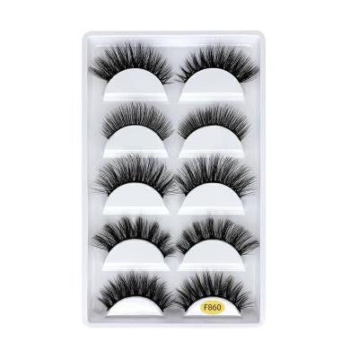 China Deeply 5 pairs pure manual false eyelashes G800 simulation 3d eyelashes mixed natural dense mink imitation eyelashes for sale