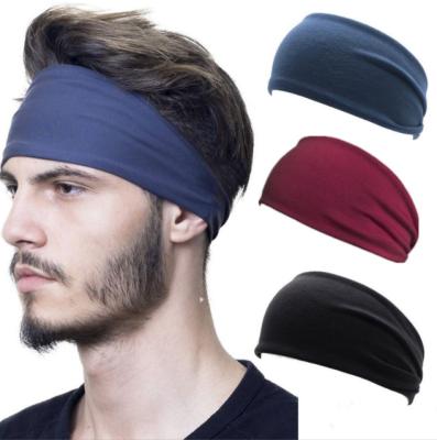 China Yoga Sweat Absorption Band Stretch Cotton Solid Color Headband Exercise Running Women Fitness Sports Men for sale