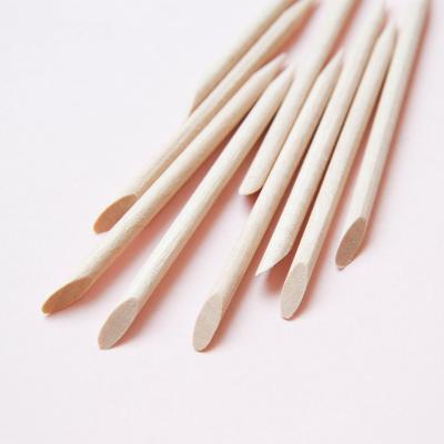 China Orange Wooden Dead Double Head Nail Push Stick Manicure Nail Tool Stick Clean Nail Polish 7.5cm W0136 for sale