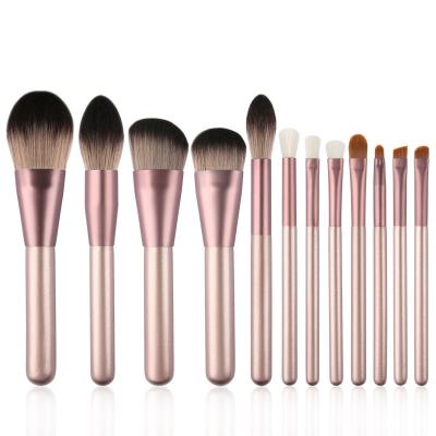 China OUYA Wooden Makeup Tools 12pcs/set Wooden Handle Makeup Brushes Beginner Grape Style Beauty Tools for sale