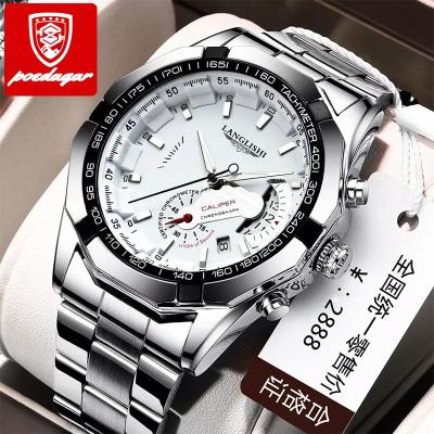 China Fashion Day/Date Men's Watches Leather Stainless Steel Quartz Watch For Date Men Luxury High Quality Waterproof Luminous Wrist Watch for sale