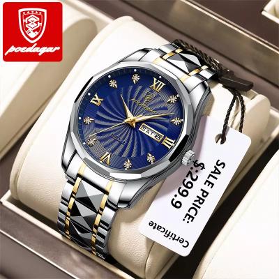 China Fashion Mens Day/Date Watches Stainless Steel Quartz Watch For Date Men Luxury High Quality Waterproof Luminous Wrist Watch for sale