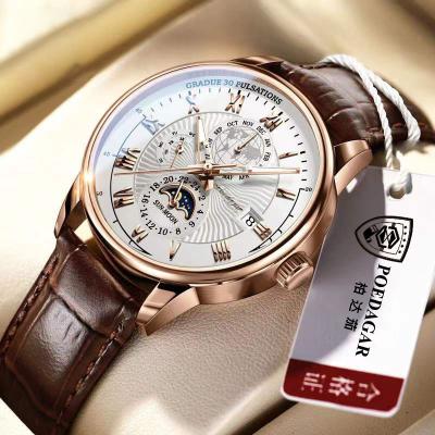 China Day/date fashion quartz men watches top luxury waterproof luminous clock sport military mens leather men's wristwatch for sale