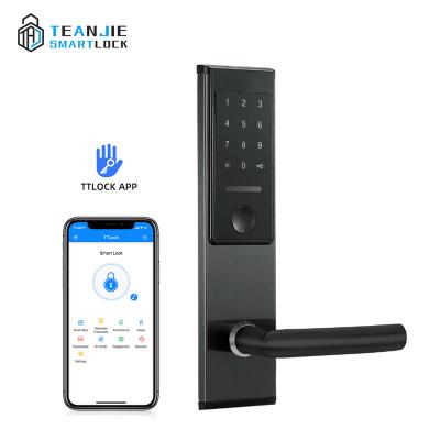 China Wireless 304 Stainless Steel Wifi Ttlock App Remote Control Digital RFID Code Card Key Smart Door Lock For Hotel Apartment Airbnb for sale