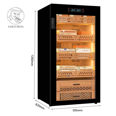 China High End Cigar Coolers Premium Hotel Cedar Mahogany Constant Humidity Fridge for sale