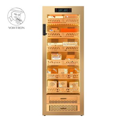 China Premium Spanish Imported Hotel Cigar Cabinet Cooler Compressor Cooling Good Craft for sale