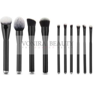 China Angular Blush 13 Pieces High Quality Professional Synthetic Brush Kit Metal Handle Base for sale