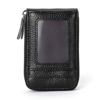 China Anti-theft Multi Card Case Cowhide Card Case Cowhide Organ ID Card Holder Multifunctional Leather Coin Purse for sale