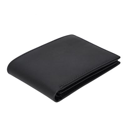 China High Quality Genuine Leather Anti-theft RFID Blocking Short Wallets Men's Triple Wallets Business Gift Wallets for sale