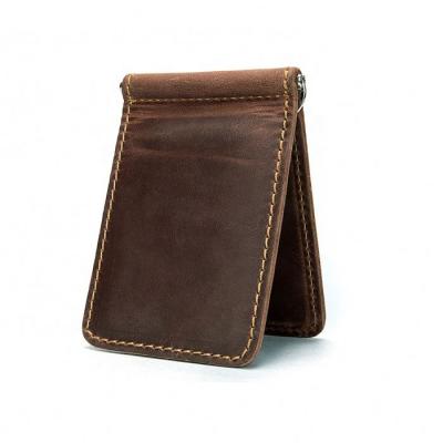 China Genuine Genuine Leather Credit Card Holder Wallet With Money Clip For Men for sale