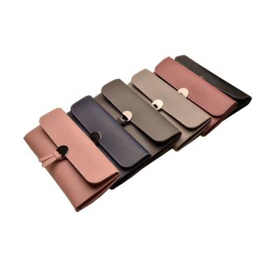 China Fashion Anti-theft Cheap Wallets PU Lady Wallets Card Envelope PU Leather Purse For Gift With Latch for sale