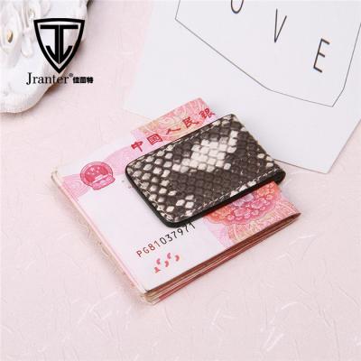 China Real Python Snake Skin Money Clip Fashion Magnetic Money Clip Custom Leather Wallet for sale