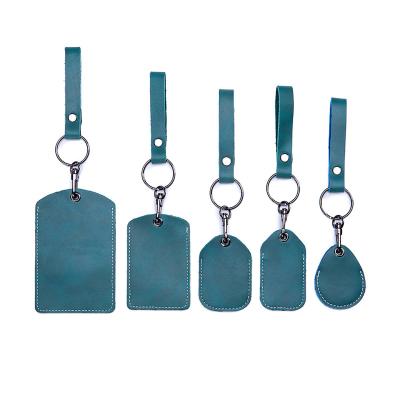 China Water Drop Multi Color And Shaped Optional Genuine Leather Key Chain Elevator Door Key For Access Control for sale