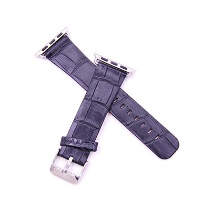 China High Quality Crocodile Leather Embossed Alligator For Apple Watch Leather Band OEM ODM for sale