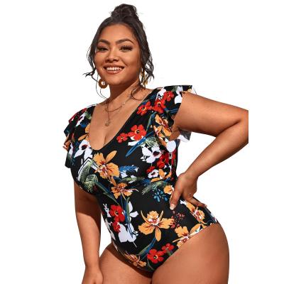 China 2022 plus size new arrivals print slit plus size bikini women's sexy bathing suit bathing suit swimwear bathers for sale