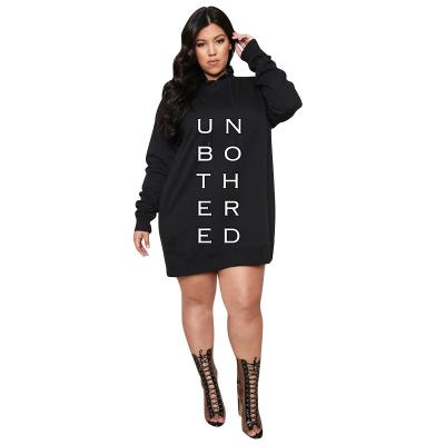 China Popular Anti-Static Plus Size Casual Wear Dress Breathable Oversized Hoodies Sheath Long Plus Size Women Casual Dress for sale