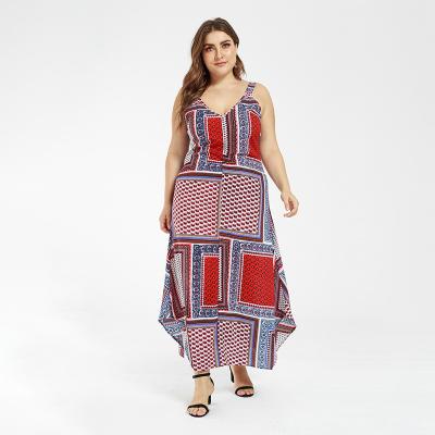 China 2022 summer anti-static fashion printed suspender dress plus size dress for woman for sale