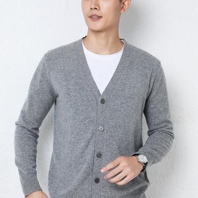 China Autumn Winter Knit Plush Cropped Anti-pilling 2021 Oversized Men's Open Front Zip Cotton Cardigan Men's Sweater Set Coat for sale