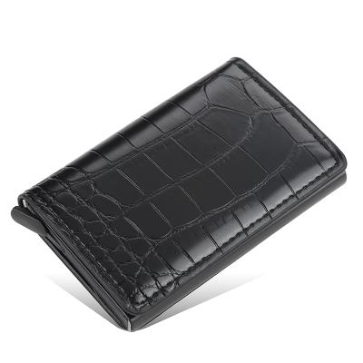 China 2021 Fashion Crocodile Grain Leather Passport Holder Travel Wallet RFID Blocking PU Leather Card Case Cover for sale