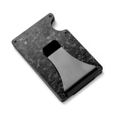 China RFID Blocking Protect Metal Engraved Wholesale Logo Mens Money Clip Wallet Custom Card Holder Carbon for sale